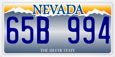 NV license plate 65B994