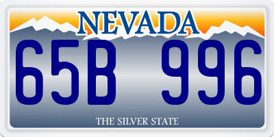 NV license plate 65B996