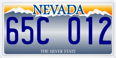 NV license plate 65C012