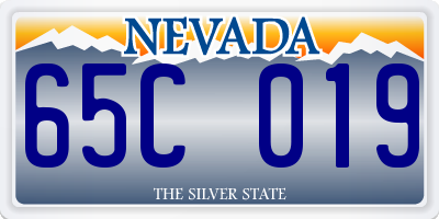 NV license plate 65C019