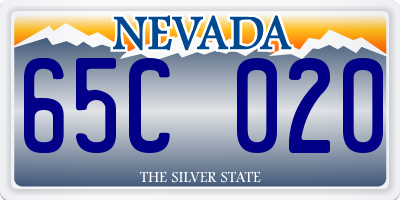 NV license plate 65C020