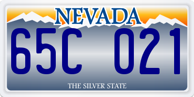 NV license plate 65C021