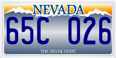 NV license plate 65C026