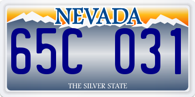 NV license plate 65C031