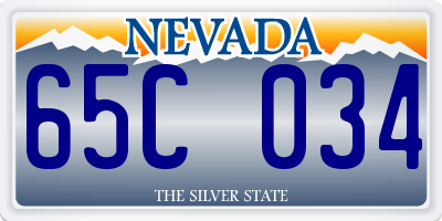 NV license plate 65C034