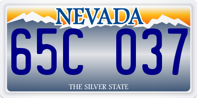 NV license plate 65C037