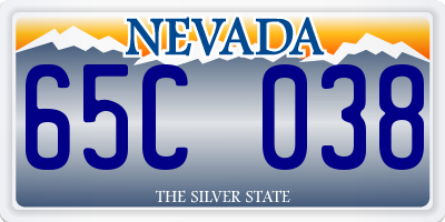 NV license plate 65C038