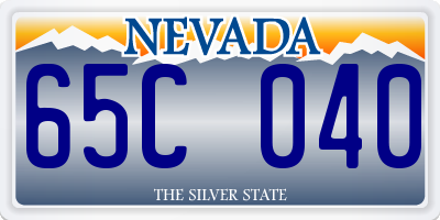 NV license plate 65C040