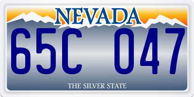 NV license plate 65C047