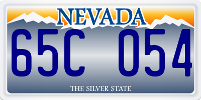 NV license plate 65C054