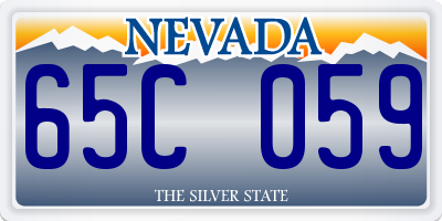 NV license plate 65C059