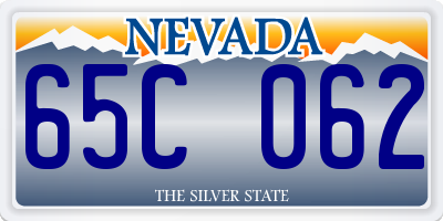 NV license plate 65C062