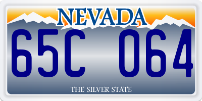NV license plate 65C064