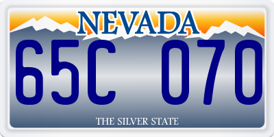 NV license plate 65C070