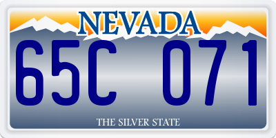 NV license plate 65C071