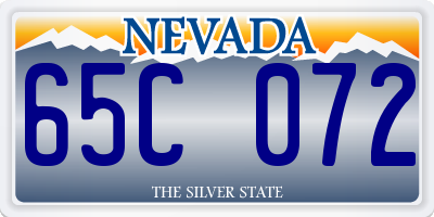 NV license plate 65C072