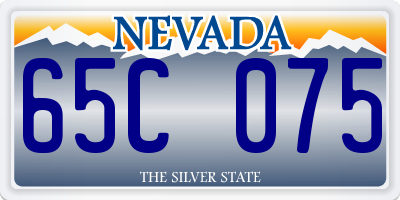 NV license plate 65C075