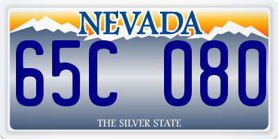 NV license plate 65C080