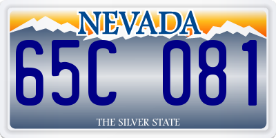 NV license plate 65C081