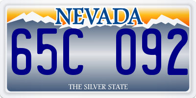 NV license plate 65C092