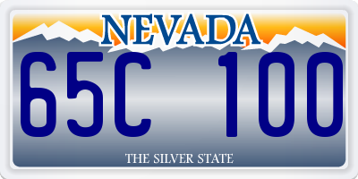 NV license plate 65C100