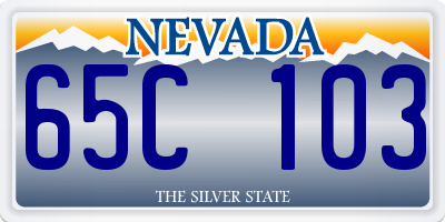 NV license plate 65C103