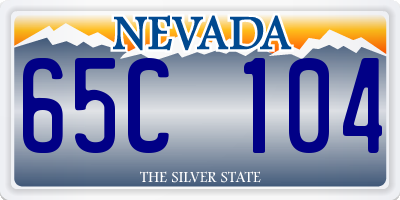 NV license plate 65C104