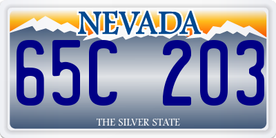 NV license plate 65C203