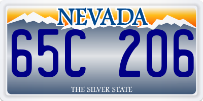 NV license plate 65C206