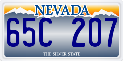 NV license plate 65C207