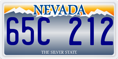 NV license plate 65C212