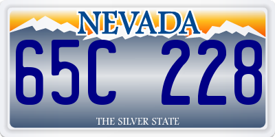 NV license plate 65C228