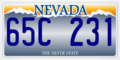 NV license plate 65C231