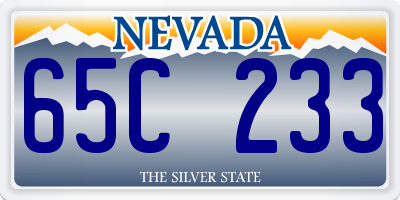 NV license plate 65C233