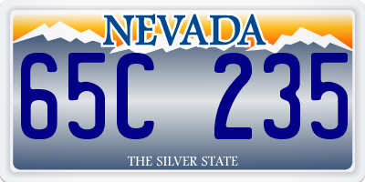 NV license plate 65C235