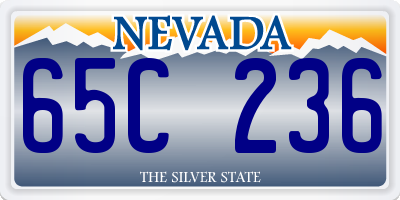 NV license plate 65C236