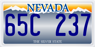 NV license plate 65C237