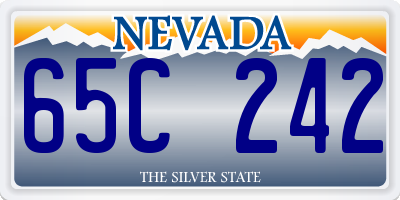 NV license plate 65C242