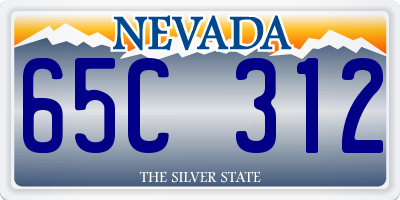 NV license plate 65C312