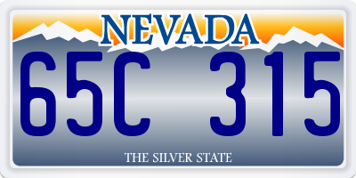 NV license plate 65C315