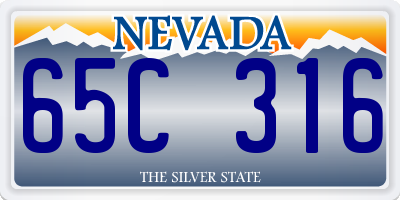 NV license plate 65C316