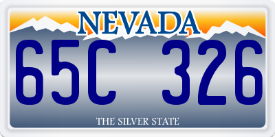 NV license plate 65C326