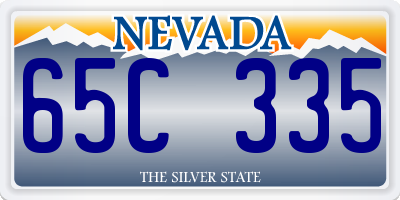 NV license plate 65C335