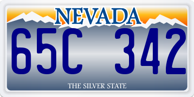 NV license plate 65C342