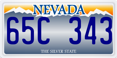 NV license plate 65C343