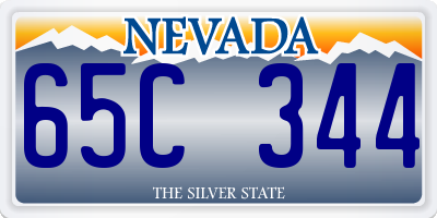 NV license plate 65C344
