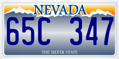 NV license plate 65C347