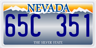 NV license plate 65C351