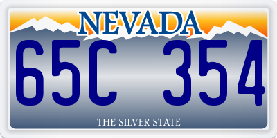 NV license plate 65C354