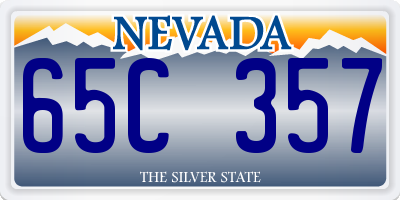 NV license plate 65C357